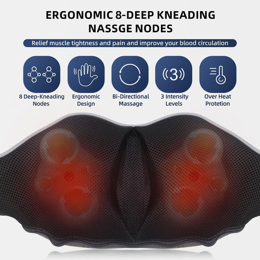 Witeasy massage pillow with infrared heat for relaxation.