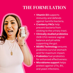 With Meraki Co. Clarity cranberry concentrate, targeted delivery for urinary tract support.
