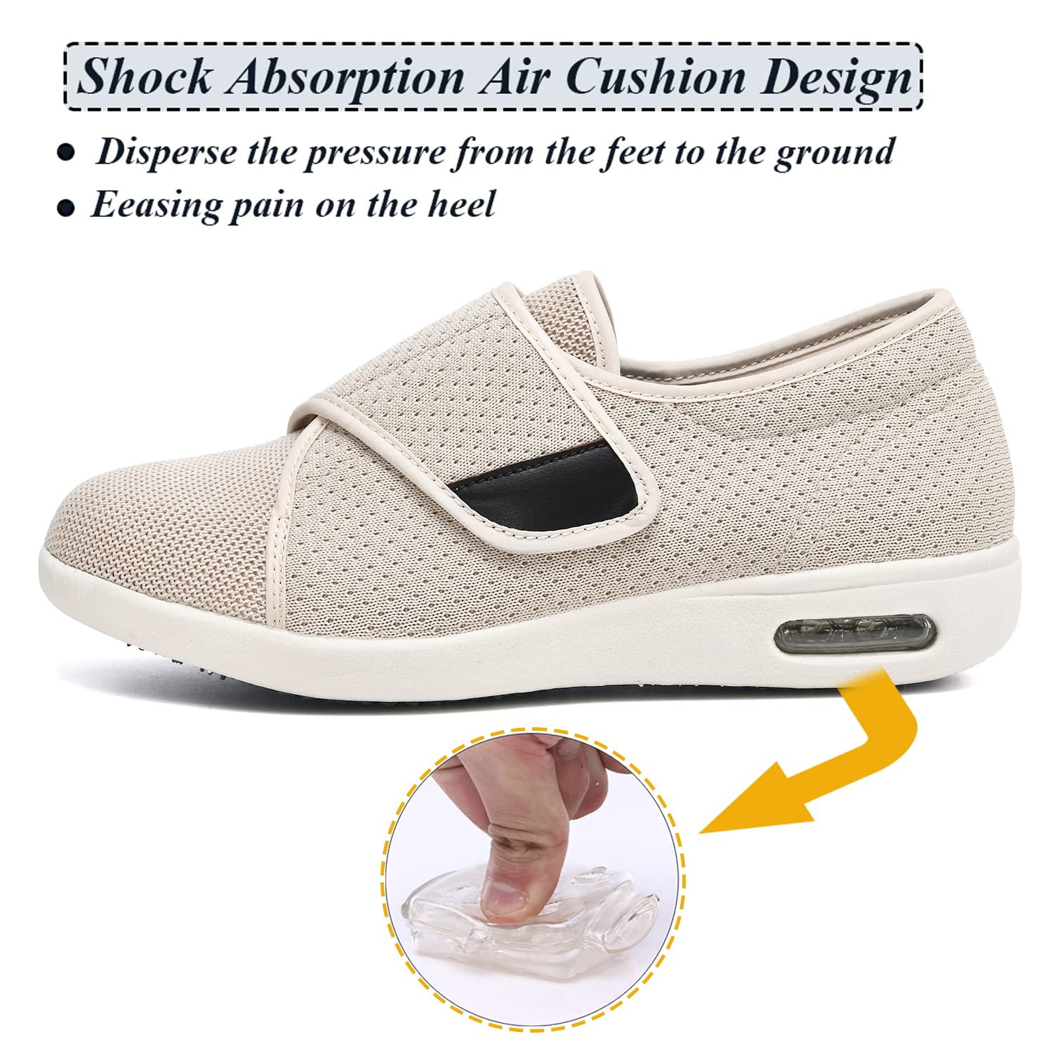 W&LESVAGO removable foam insole with arch support for comfortable wear.