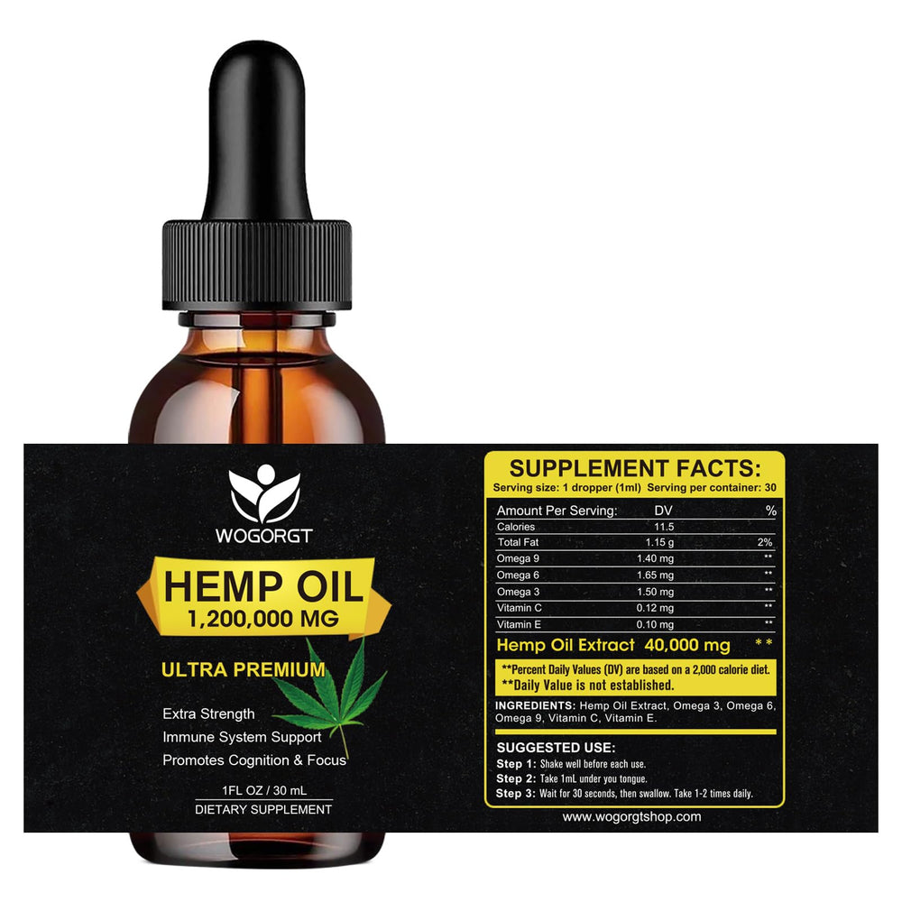 WOGORGT Hemp Oil bottle pour demonstrates simple daily use