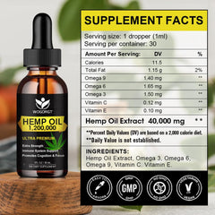 WOGORGT Hemp Oil omega-3-6-9 rich close-up bottle supports daily wellness