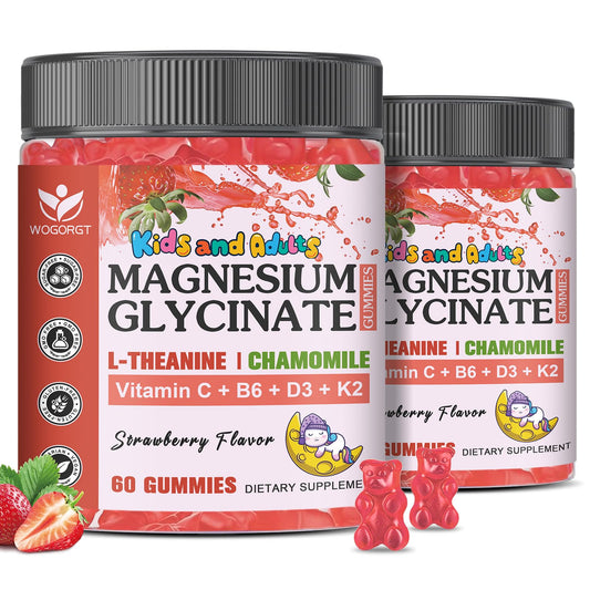 WOGORGT magnesium glycinate gummies bottle front for daily calm and focus