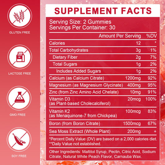 WOGORGT peach-flavored gummies pack on kitchen counter for daily immune support.