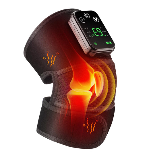 WoloyHeatie Knee Massager front view shows cordless design for easy home or travel use.