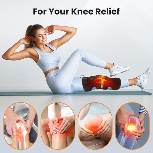 WoloyHeatie knee wrap heat levels shown for customizable comfort during daily activities.