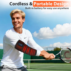 WoloyHeatie red light therapy arm wrap boosts circulation and reduces arm fatigue.