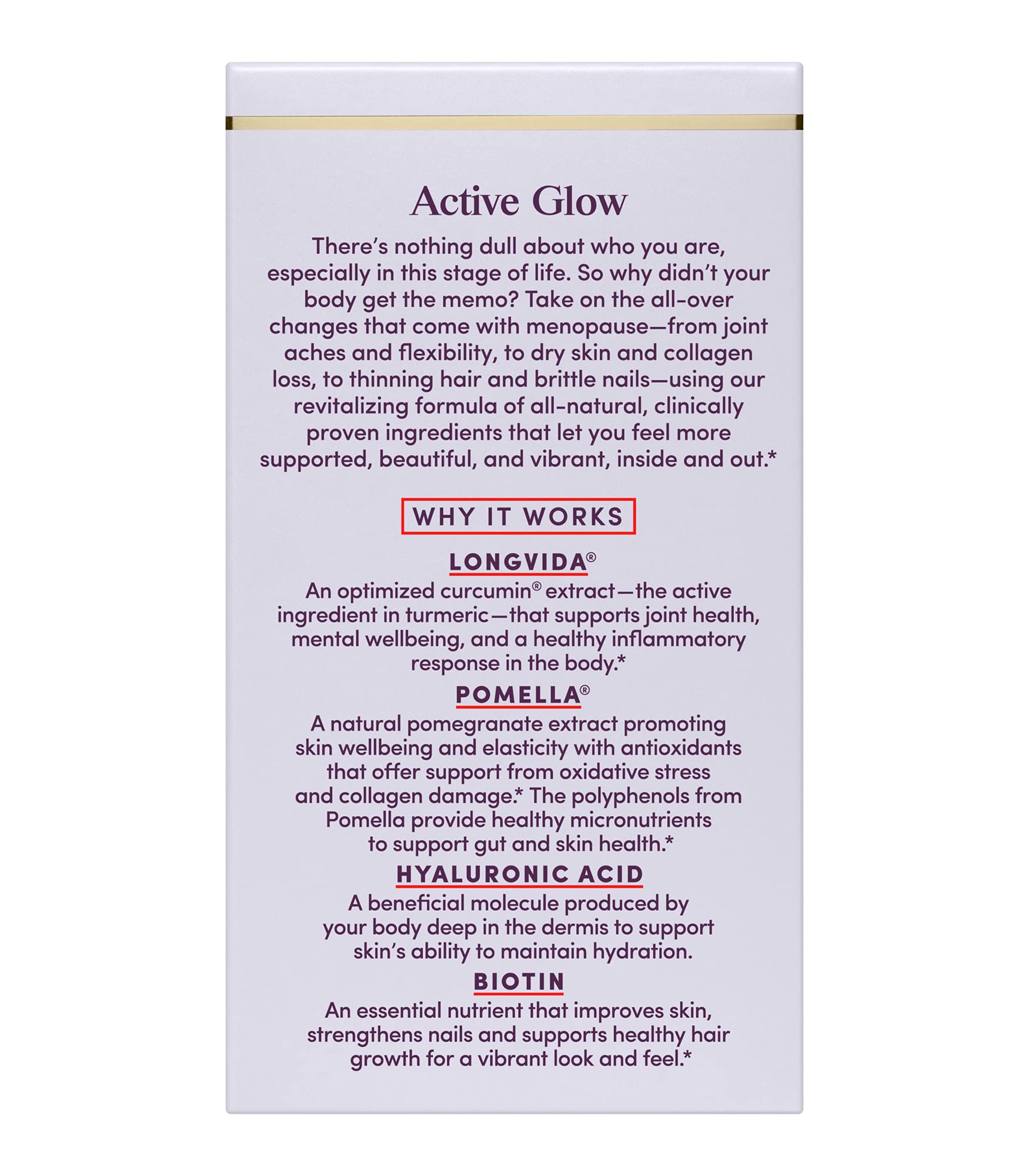 Womaness Active Glow capsules closeup highlighting beauty-supporting nutrients