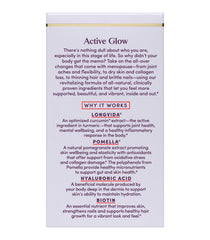 Womaness Active Glow capsules closeup highlighting beauty-supporting nutrients
