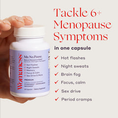 Womaness menopause supplements capsules for easy daily intake and balance.