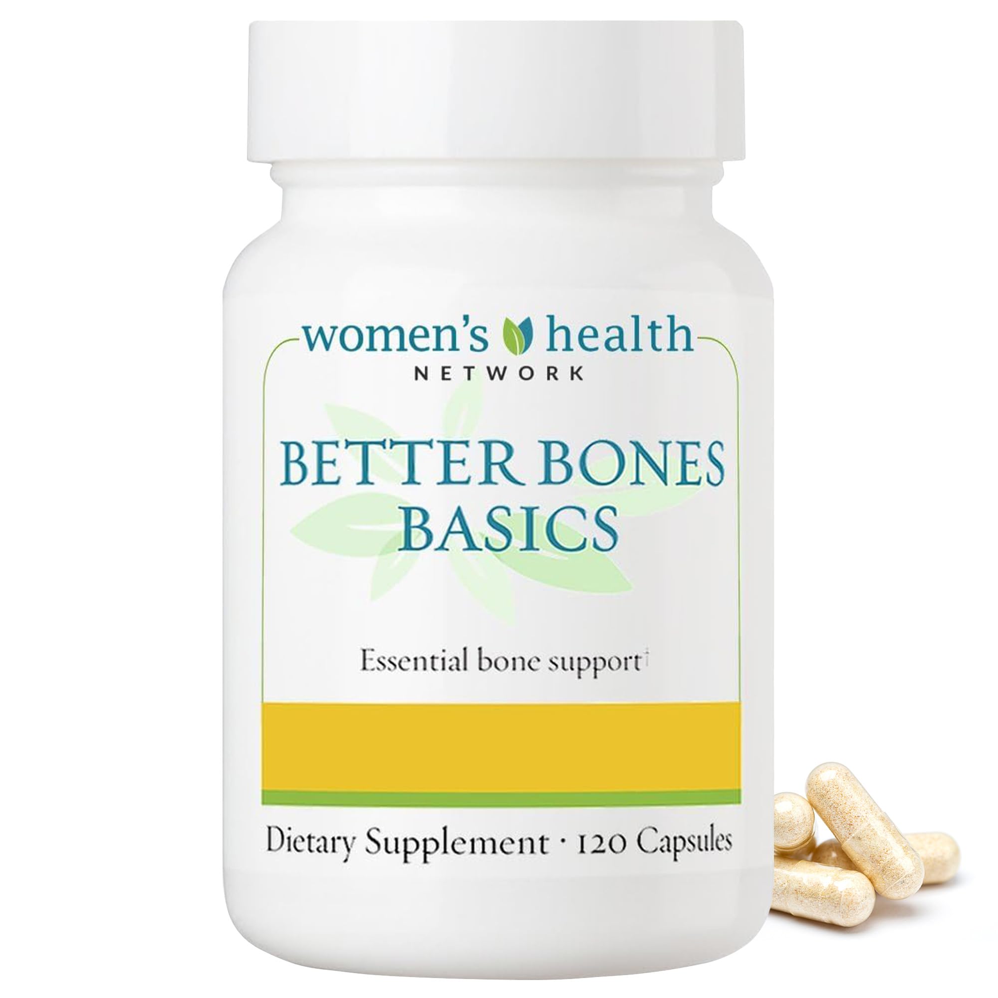 Women's Health Network Better Bones Basics bottle front view showing calcium support