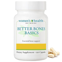 Women's Health Network Better Bones Basics bottle front view showing calcium support