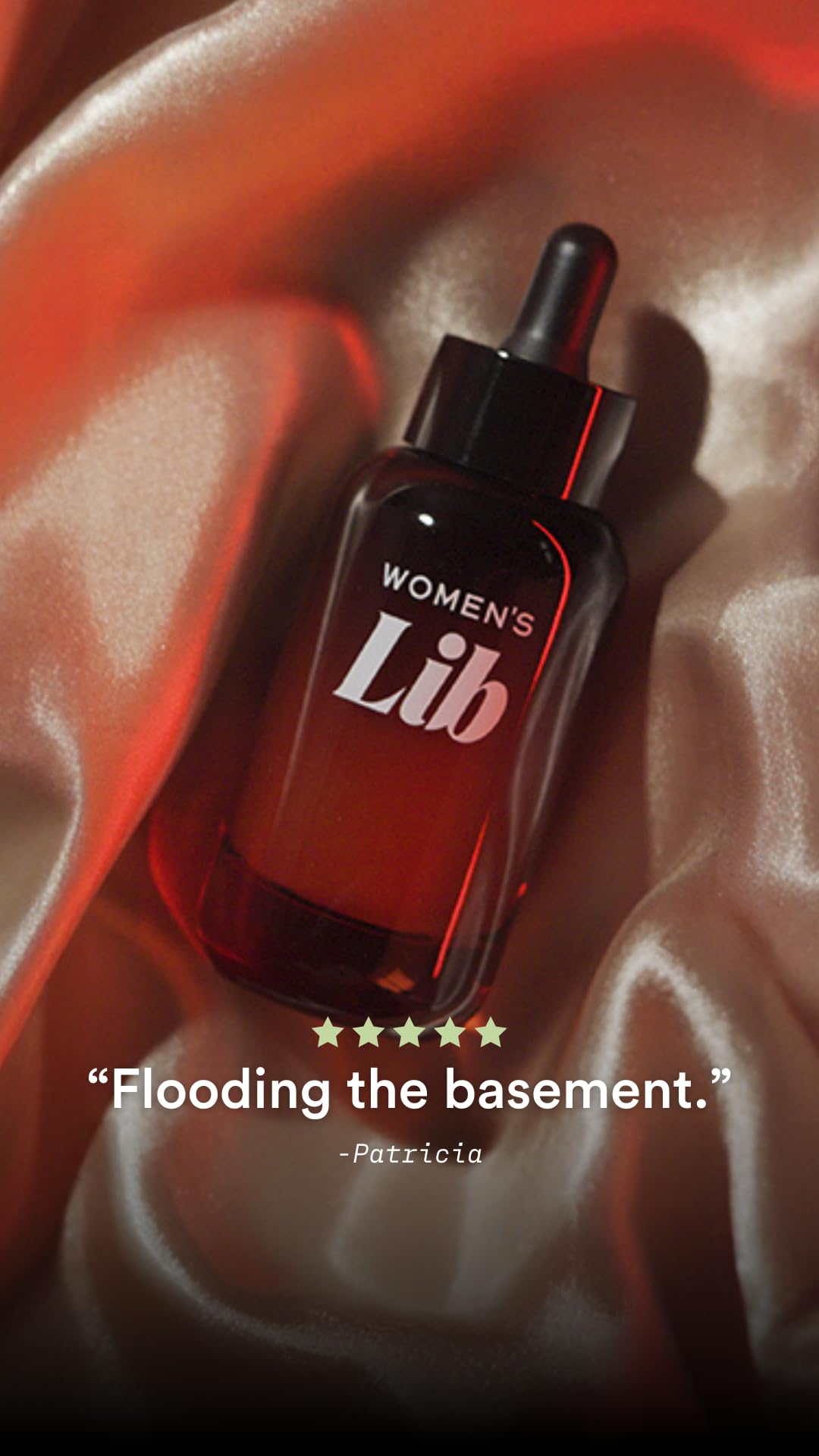 Women's Lib Hormone Support Drops packaging hero shot promotes convenient twice-daily use.