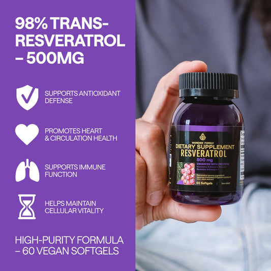 Wonder Family Resveratrol 2000mg capsules close-up showing dosage.