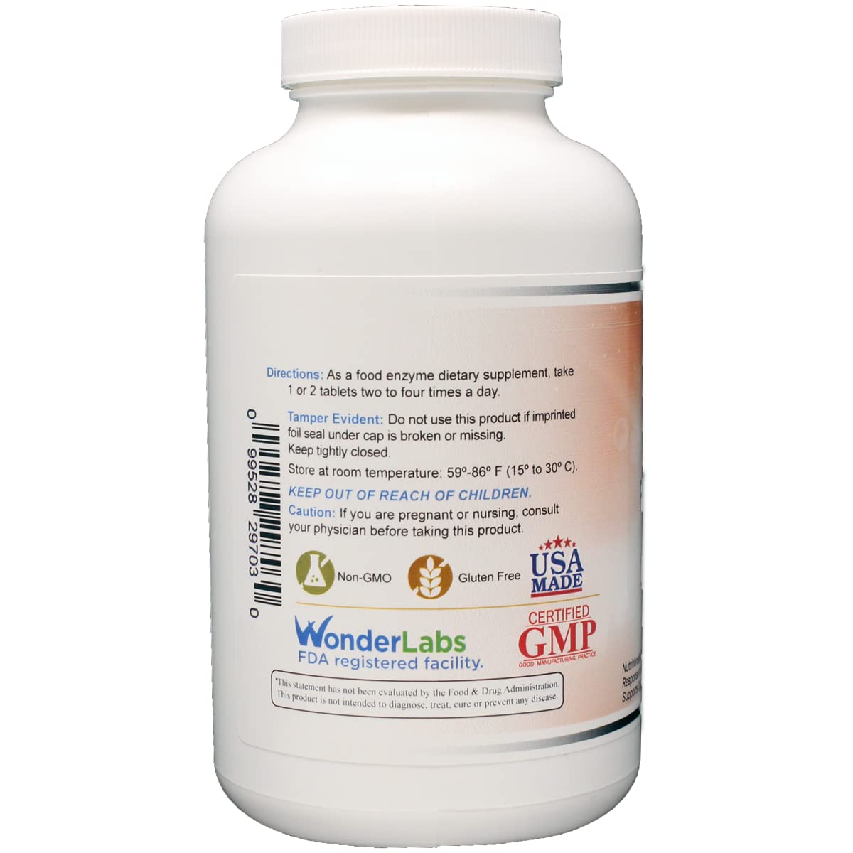 Wonder Laboratories proteolytic enzymes ingredients panel highlights key enzymes.