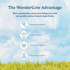 WonderCow bottle and capsules ready for a convenient daily routine.