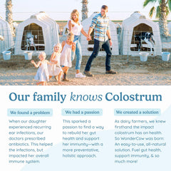 Ethically sourced WonderCow colostrum from calf-first farming practices.