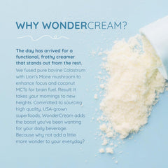 WONDERCOW WonderCream coconut milk powder jar with scoop for creamy texture.