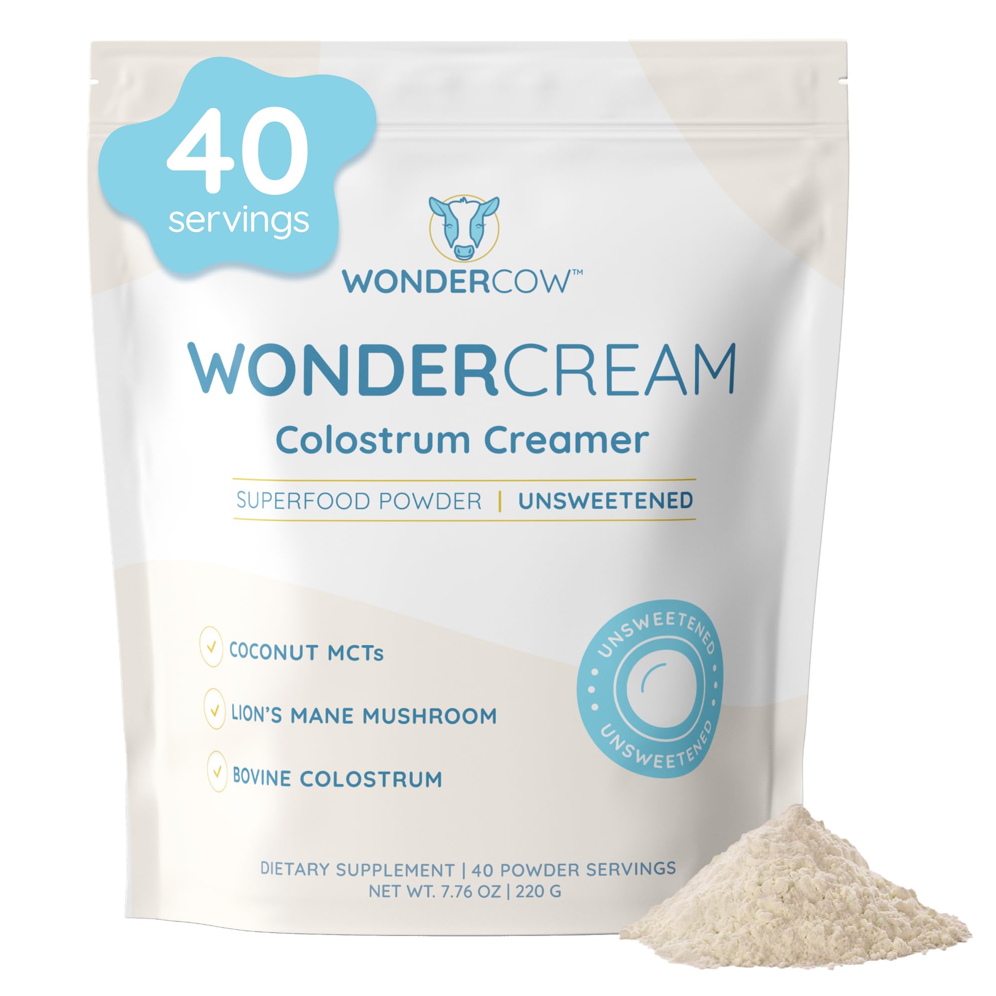 WONDERCOW WonderCream coffee creamer bottle, unsweetened daily boost.