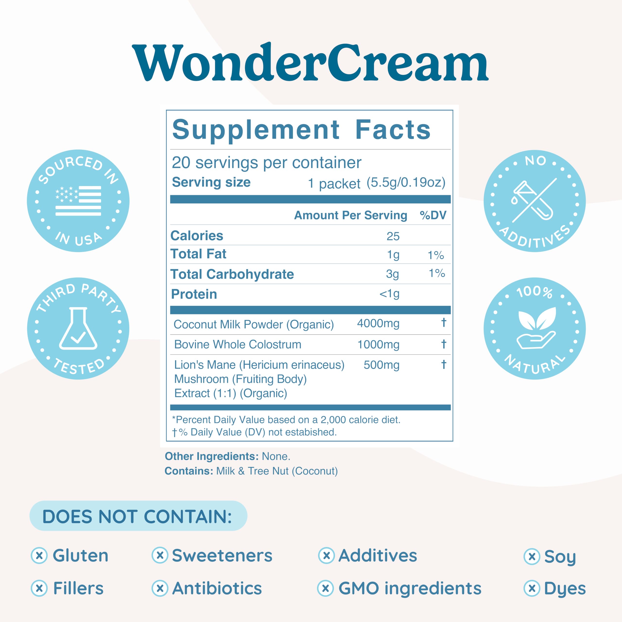 WONDERCOW WonderCream cup of coffee shows a smooth, sugar-free texture.