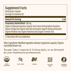 Wooden Spoon Brain Bloom capsules in hand, easy twice-daily support for attention.