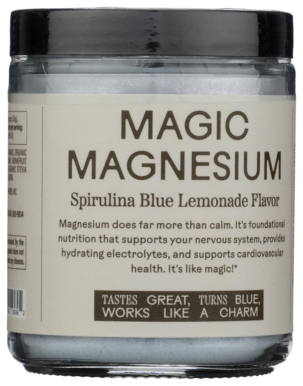 Wooden Spoon Herbs Magic Magnesium Citrate 200mg label close-up supports daily routine.