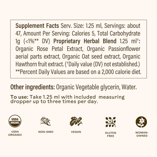 Wooden Spoon Herbs Provence Rose Petal label suggests calming sensory notes