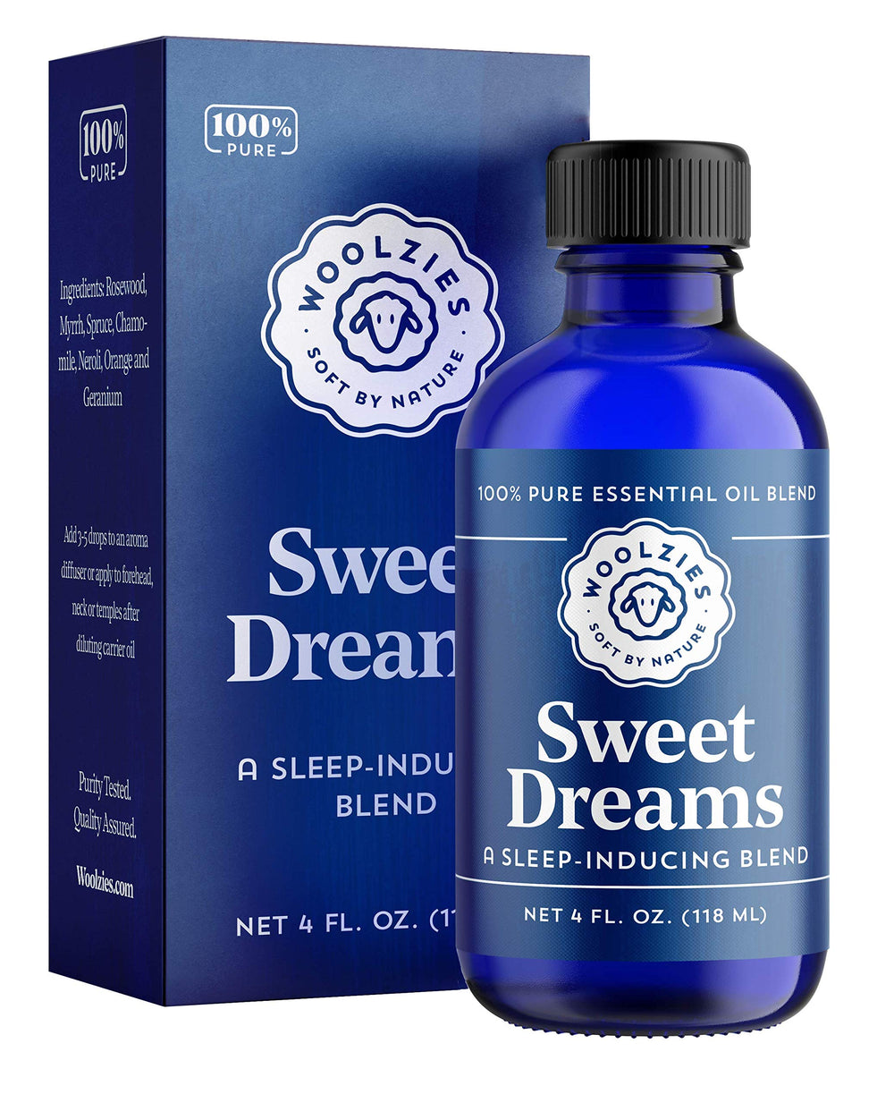 Woolzies Sweet Dreams bottle being poured to evoke calm before sleep.