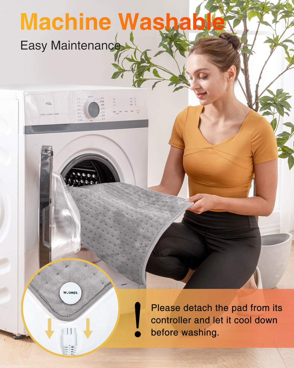 WOOMER auto shut-off supports safe, convenient use.