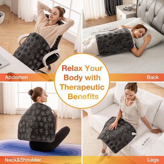 WOOMER heating pad extended coverage from neck to hip for full-body warmth