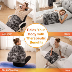 Woomer heating pad control panel shows six temperature options.