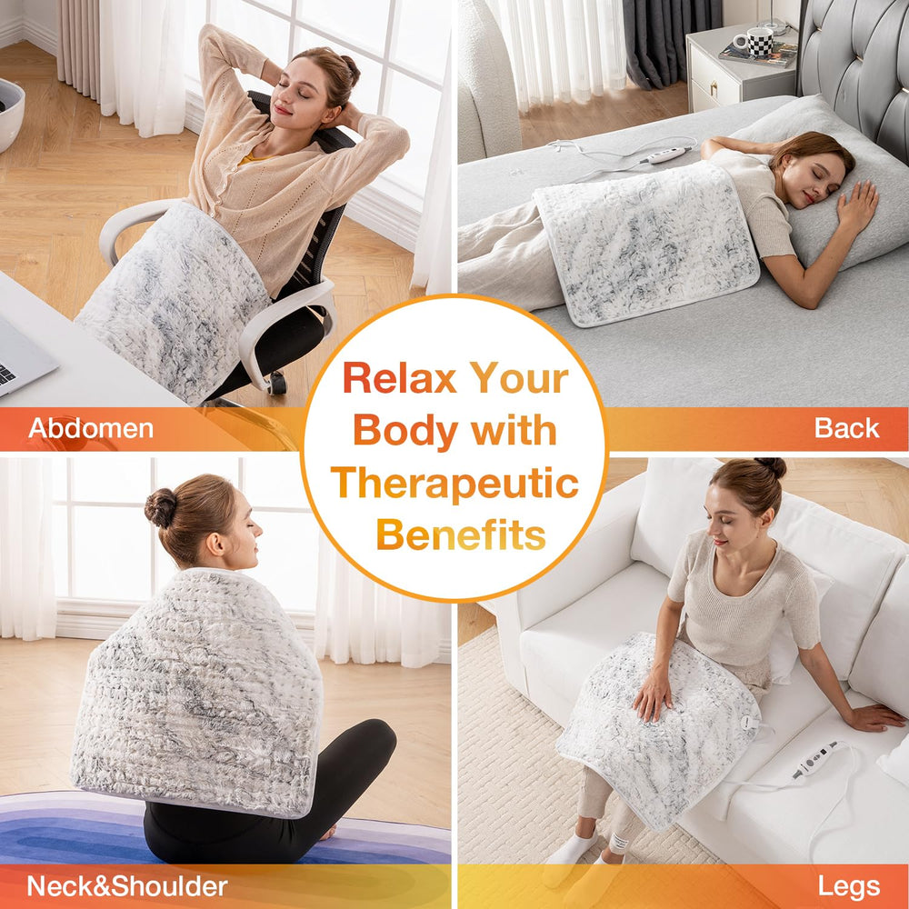 Woomer Heating Pad moist-dry mode demonstrates versatile heat therapy.
