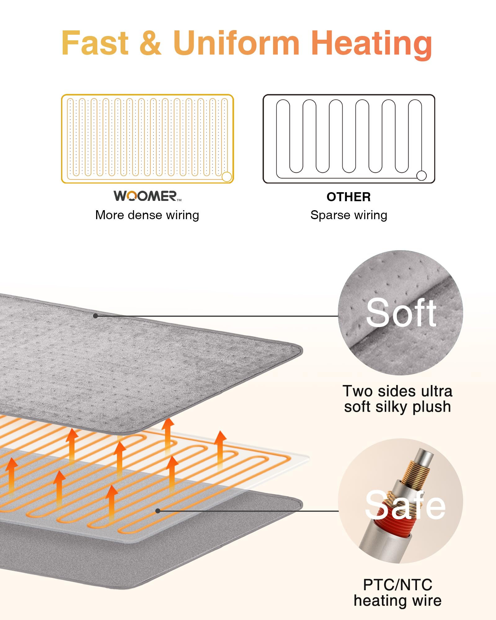 WOOMER plush fabric delivers cozy softness during relaxation sessions.