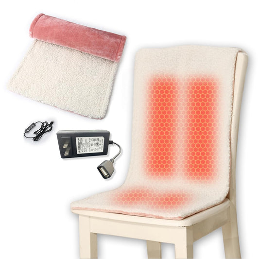 WOOLALA heated seat cushion plush flannel with full coverage for cozy warmth during work