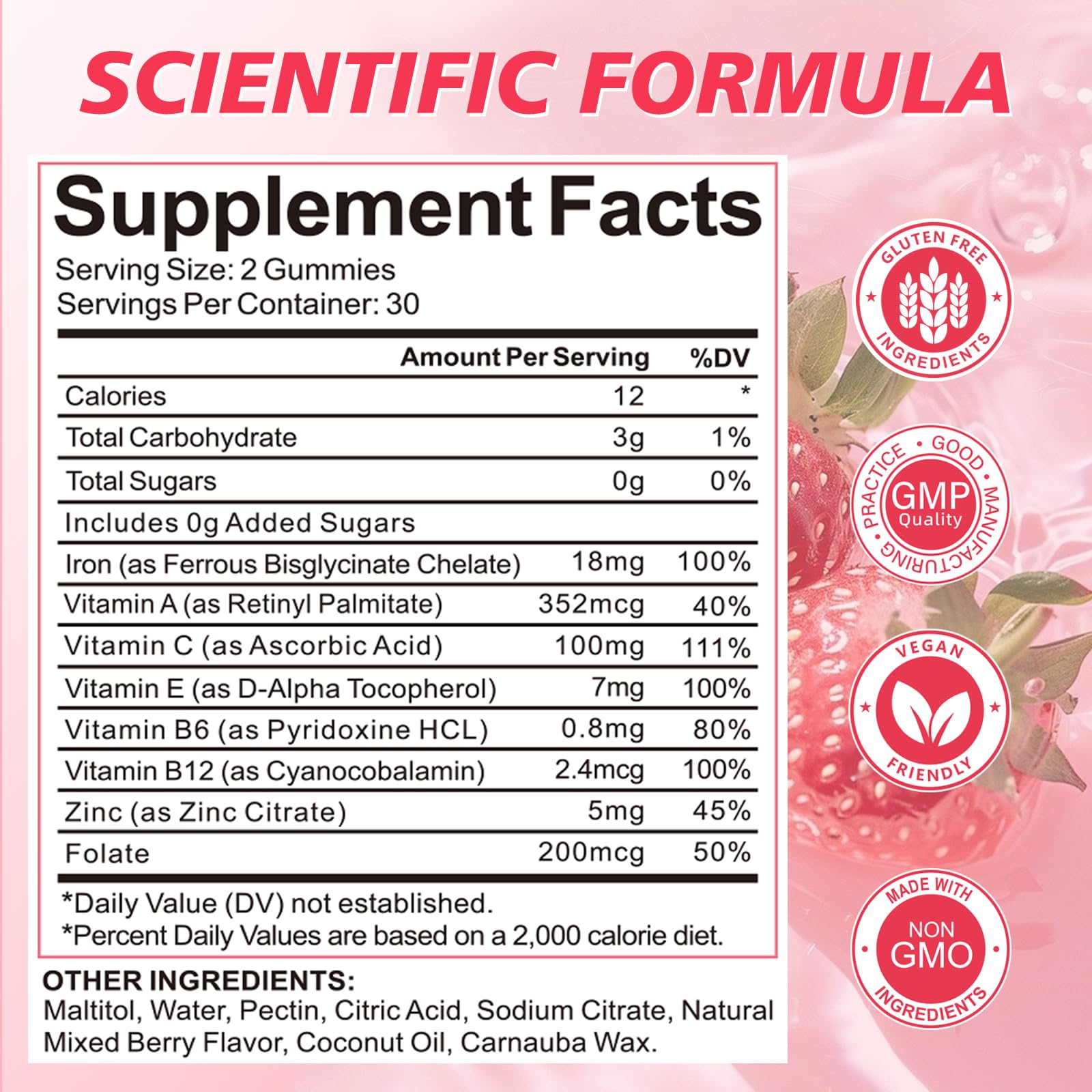 Wordln Iron Gummies vegan, sugar-free packaging shows a plant-based option.