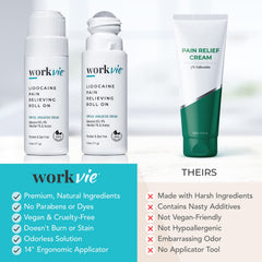 Workvie travel-friendly pain relief roll-on for on-the-go use