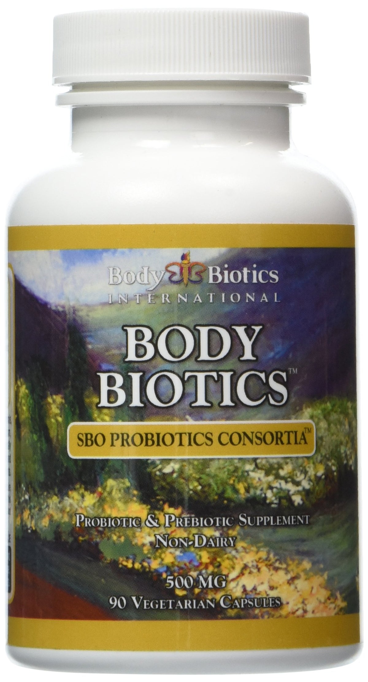 Worldwide Nutrition Body Biotics bottle front shows non-dairy SBO probiotic formula supporting gut balance.