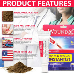 WoundSeal creates an instant scab over the wound during dressing