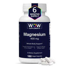 WOW Supplements Magnesium 400mg complex bottle – full body support for daily wellness