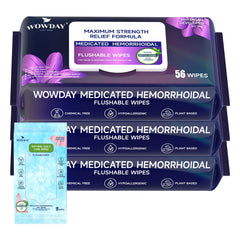 WowDay flushable wipes pack for on-the-go comfort and discreet hygiene.