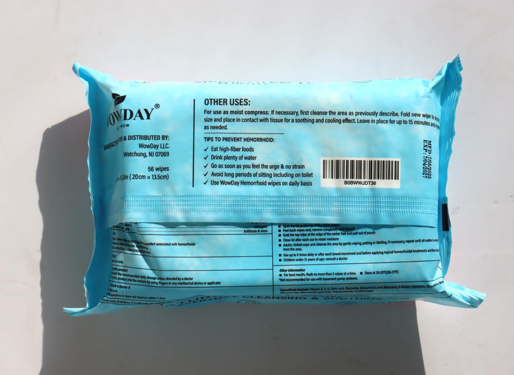 WowDay plant fiber wipes emphasize safe flushable cleansing.