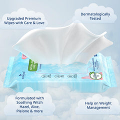 WowDay pleione aloe vera wipes highlight hydrating comfort.