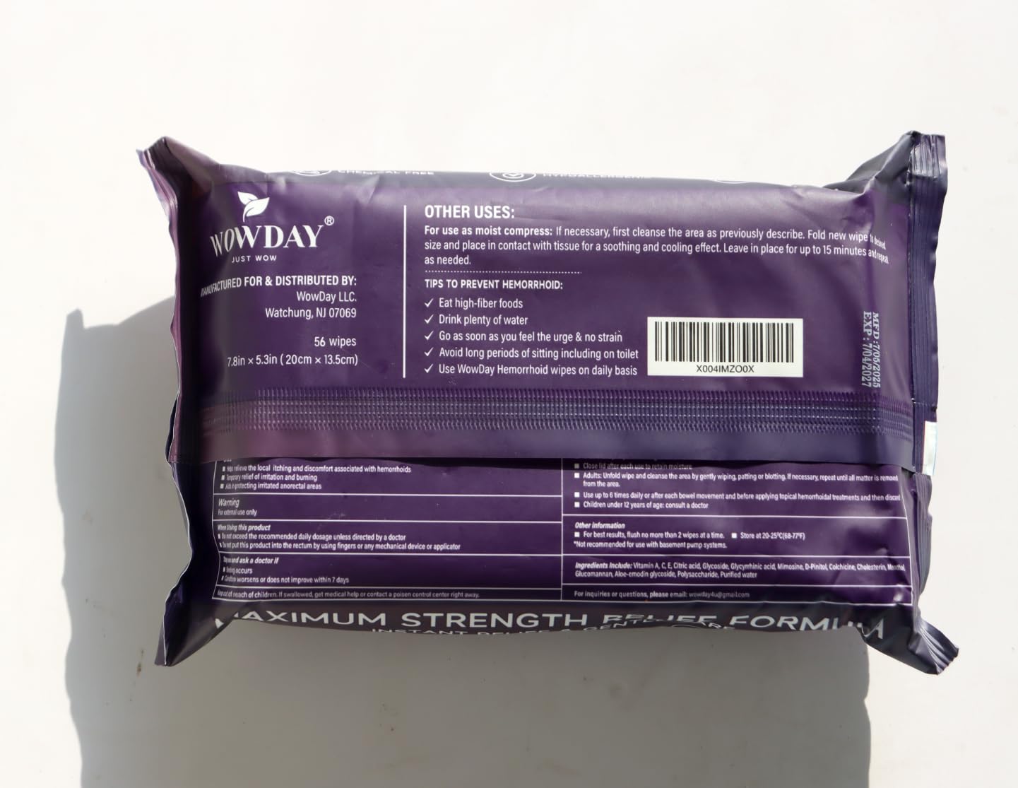 WowDay portable pack suitable for travel and private on-the-go care