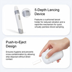 WR-30 lancets pack for minimal-discomfort sampling.