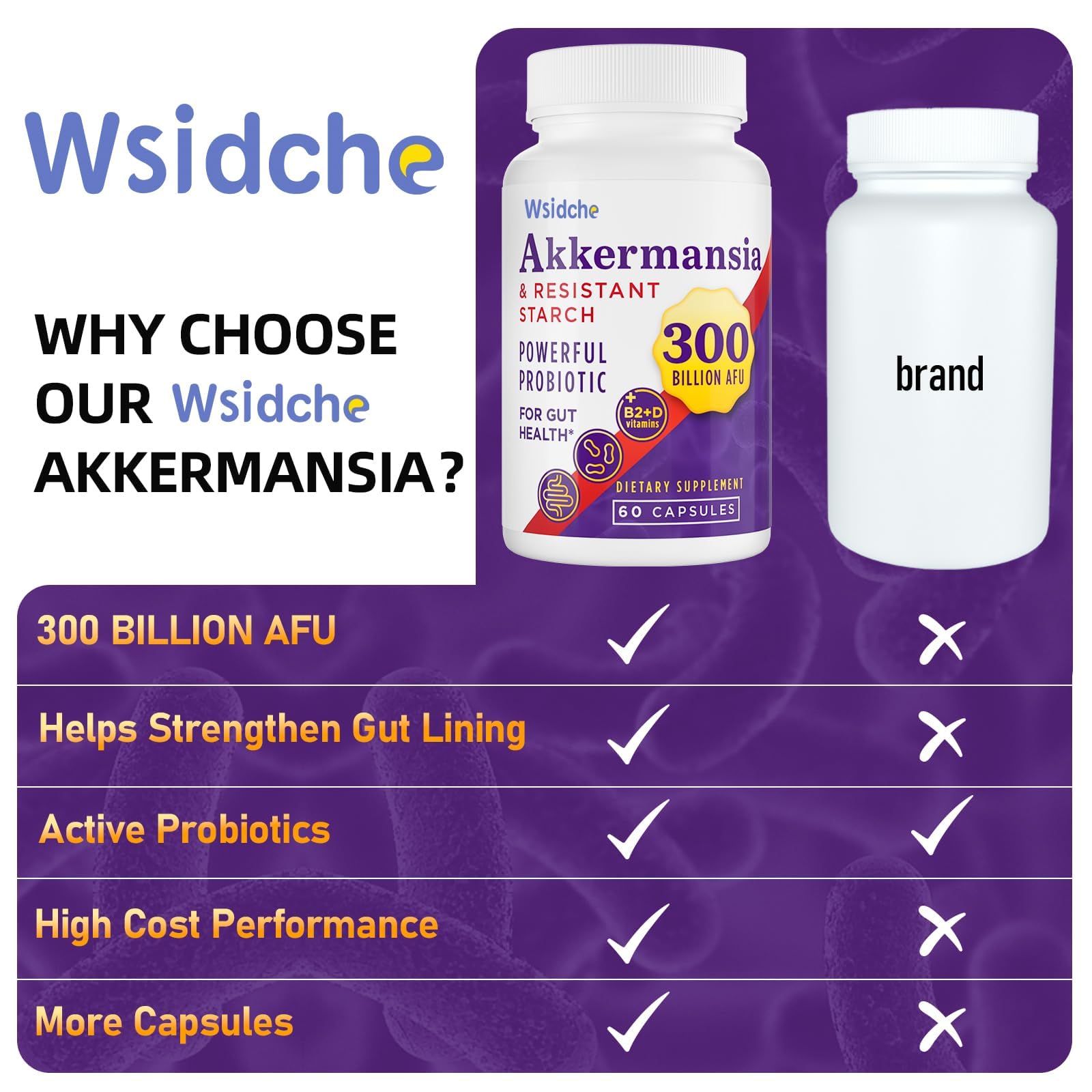 Wsidche probiotic for women and men supports daily wellness.