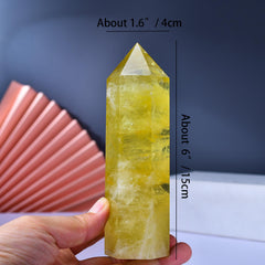 WUYOUSHI Citrine tower side view adds warm energy to any desk.