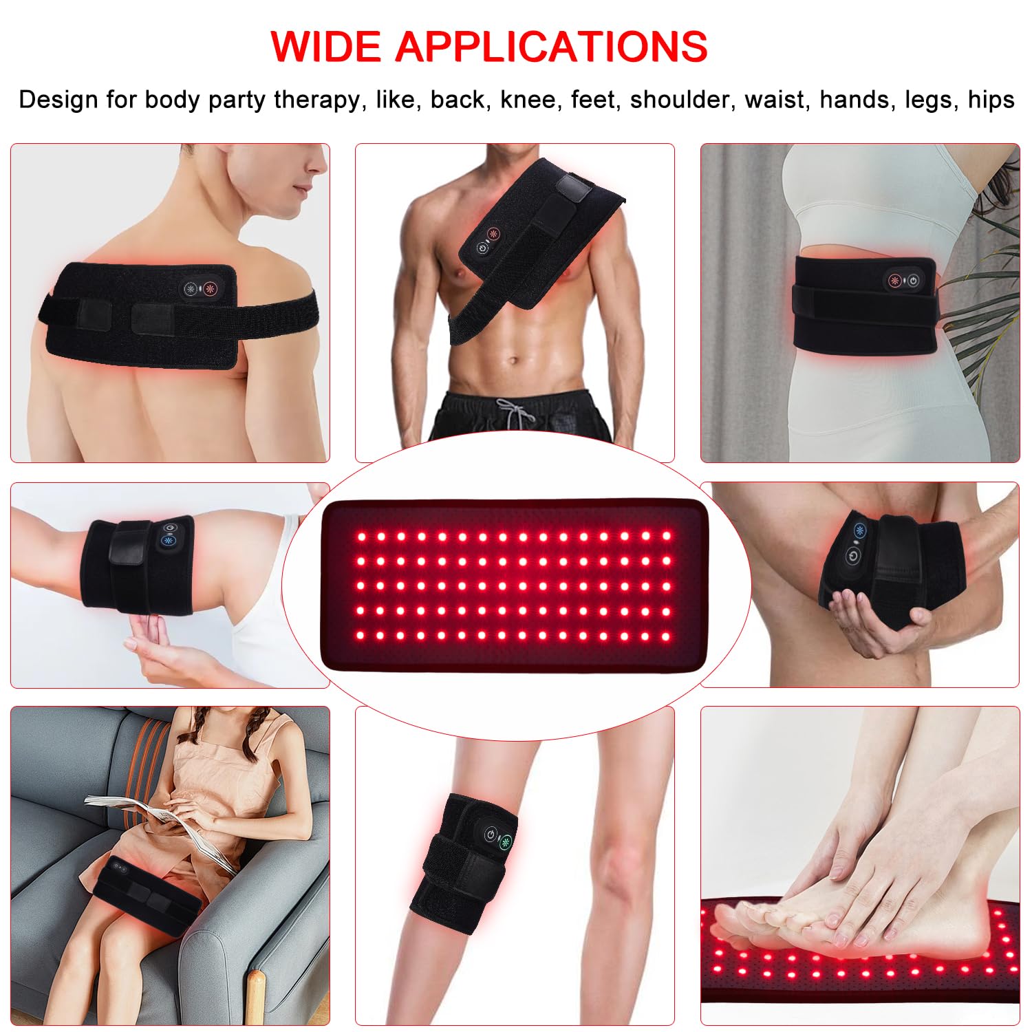 WUKOUOIO red light therapy belt in home setting supports easy post workout use