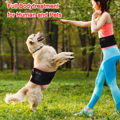 WUKOUOIO red light therapy belt shown in living room for daily sessions