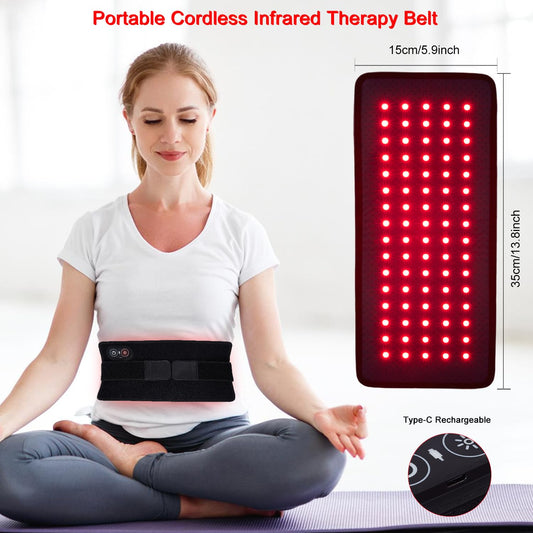 WUKOUOIO red light therapy belt wrapped around the body showing versatile coverage