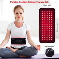 WUKOUOIO red light therapy belt wrapped around the body showing versatile coverage
