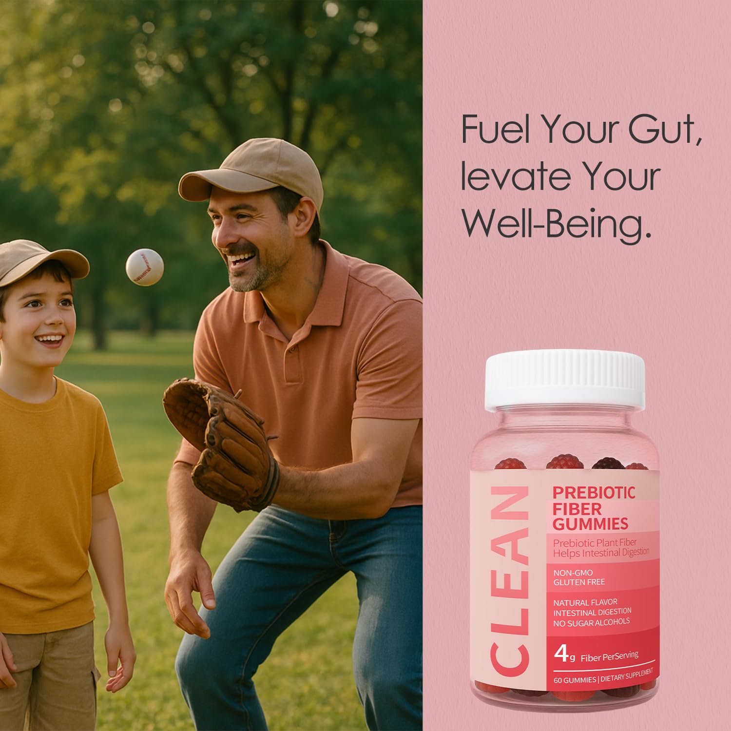 Wuliao Clean Fiber Gummies compact packaging ideal for travel and gym bag.